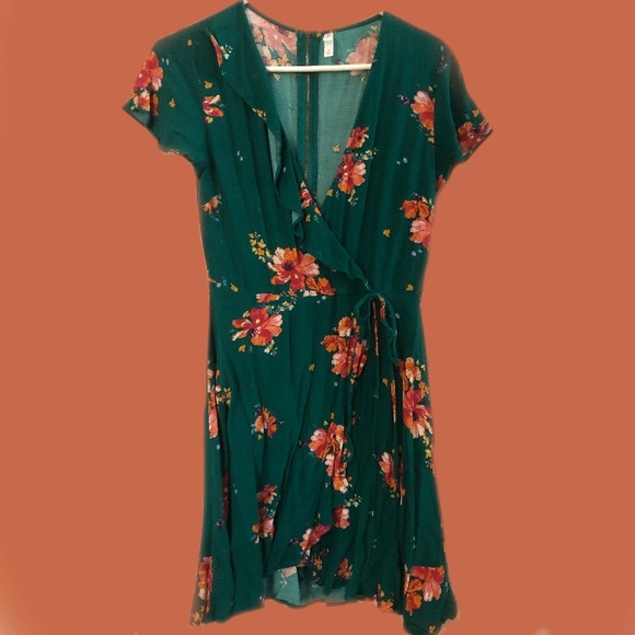Xhilaration Floral Wrap Dress - Picture 1 of 2